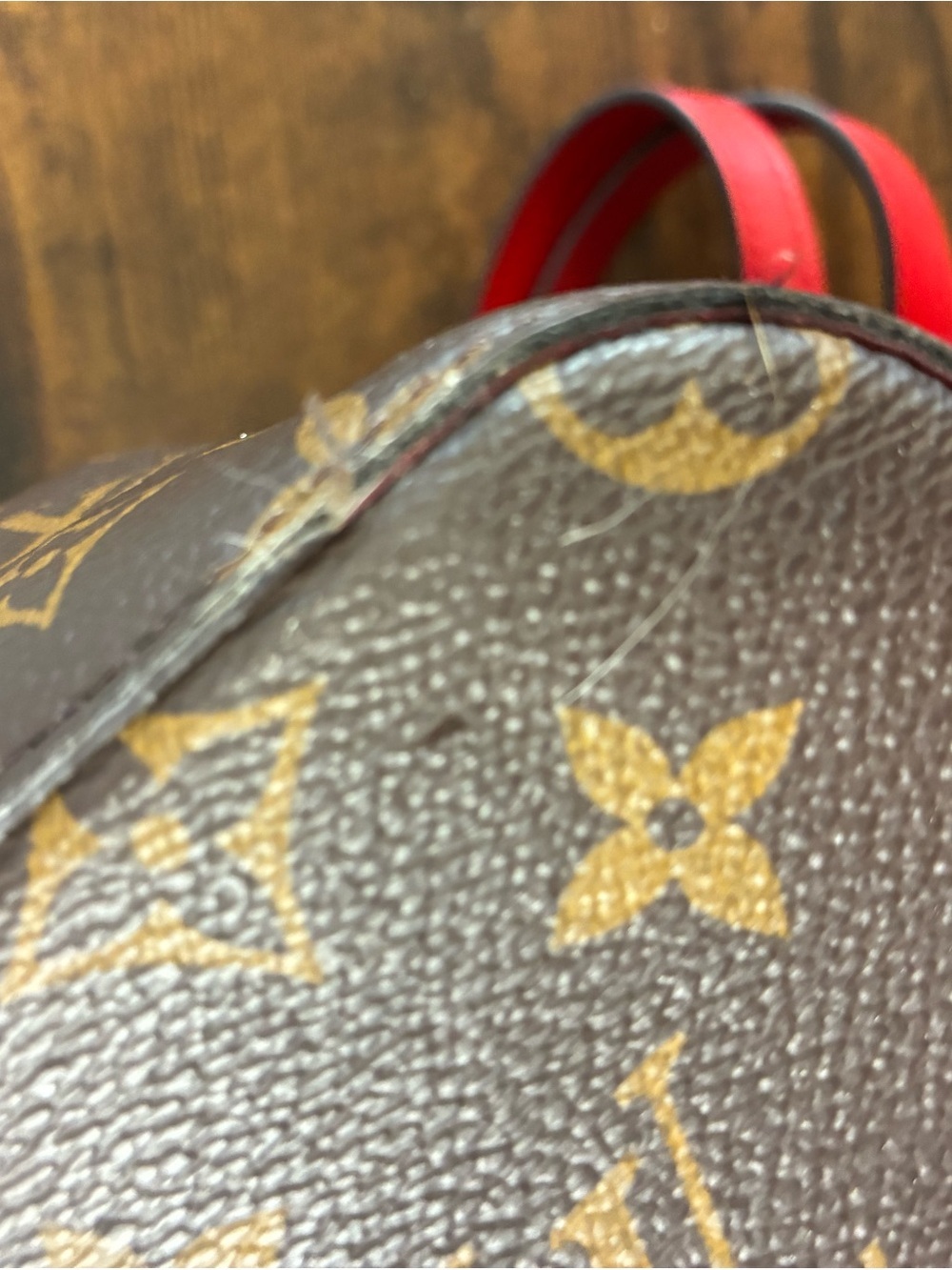 Louis Vuitton Monogram Drawstring Shoulder Bag with Red Trim - Picture 11 of 11